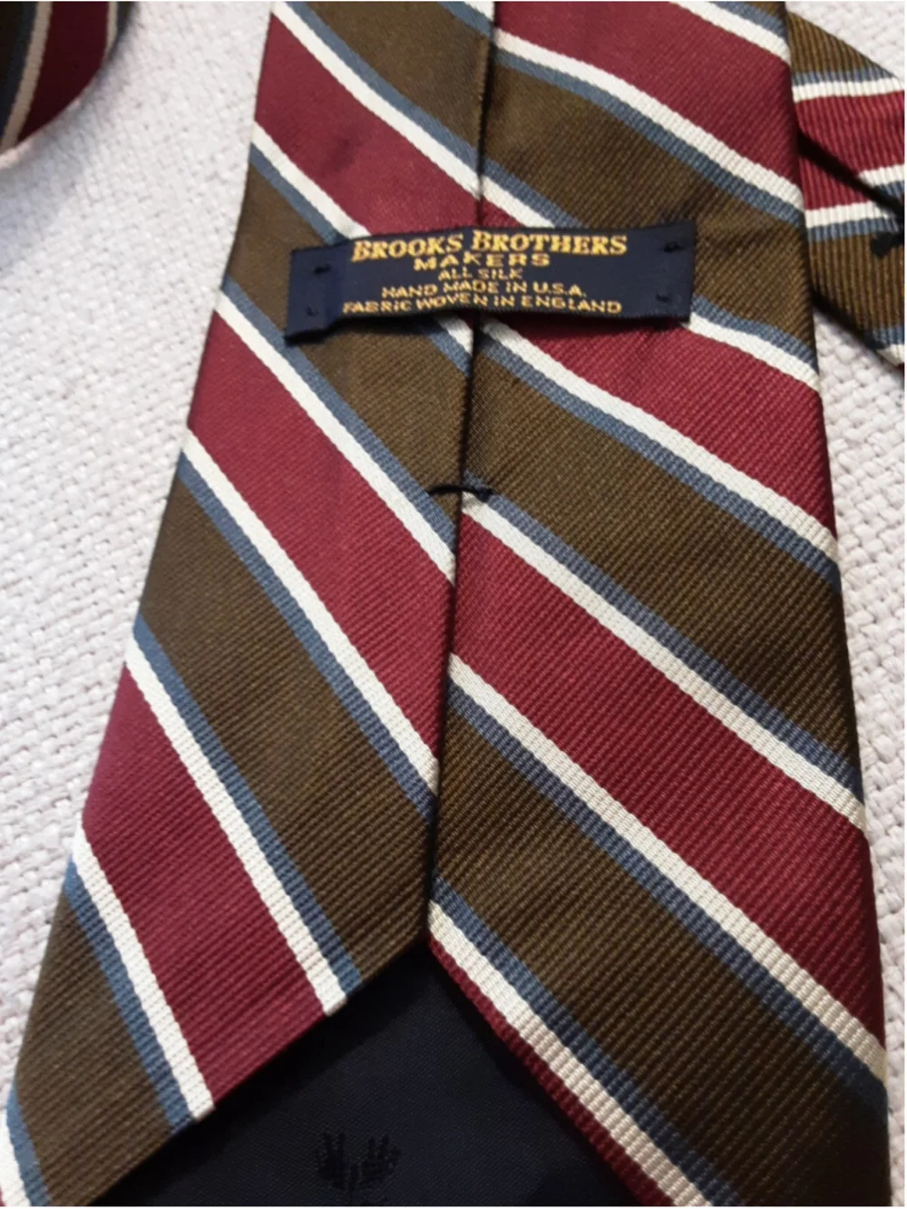 BROOKS BROS Two 2 Classic Red SILK TIES Seals-Italy  Rep Stripe-England